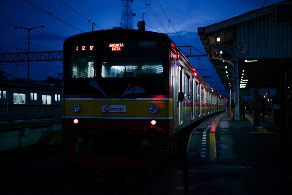 Train in Jakarta at Night